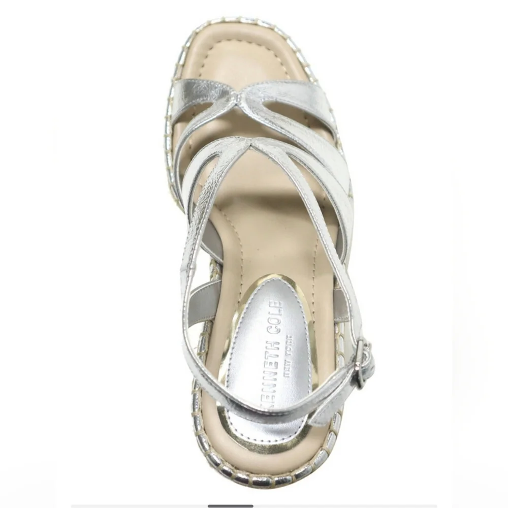 KENNETH COLE WOMEN'S Solace espadrille platform wedge sandal SIZE 8 & 9 NIB